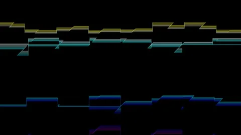 Downward Directed Geometric Layer Animation V Glitch Line Shape Pattern Downward Video stock 323768758