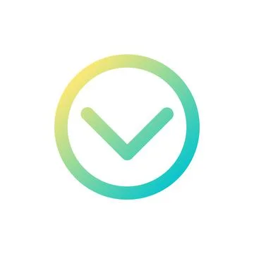 Downward direction button pixel perfect gradient linear ui icon Illustrazione stock