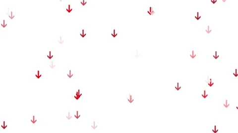 Downward facing red arrows loop motion on white background Stock-Footage 345523192