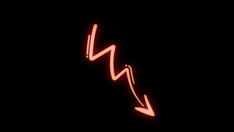Downward Jagged Arrow Pointer Animation Stock-Footage 347212773