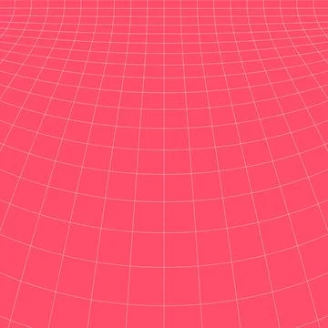 Downward perspective horizon grid abstract line geometric surface pink Illustrazione stock