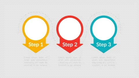 Downward pointing circular arrow empty infographic template animation Stock Footage 342247293