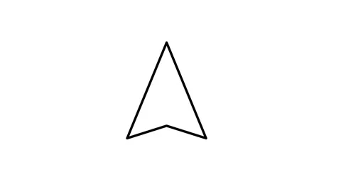 A downward-pointing white arrow set against a solid black background, symbo.. Stock Footage 332914356