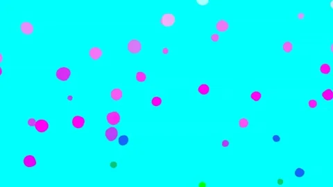 Downward Raining Circle Irregular Round Shape Rainbow Colors Cyan BG Downwar Stock Footage 323791756