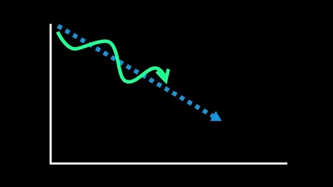Downward Trend Graph with Arrow Animation Stock Footage 310201135