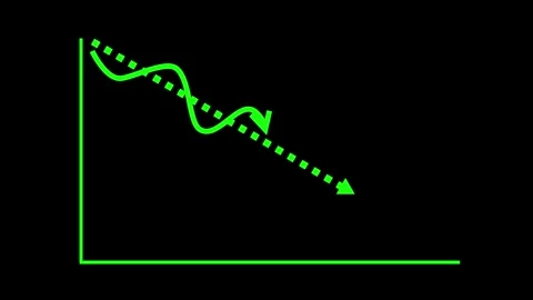 Downward Trend Graph with Arrow Animation Video stock 310201176