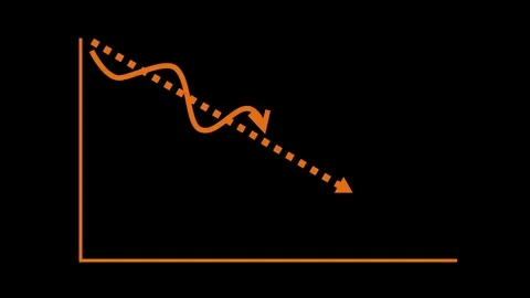Downward Trend Graph with Arrow Animation Stock Footage 310201182
