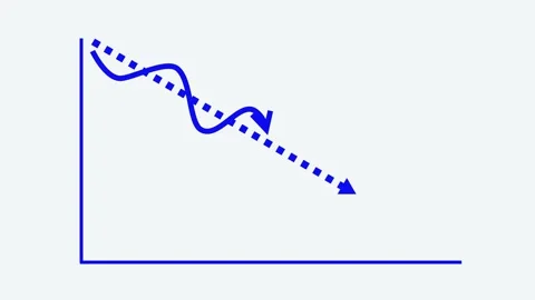 Downward Trend Graph with Arrow Animation Stock Footage 310201203