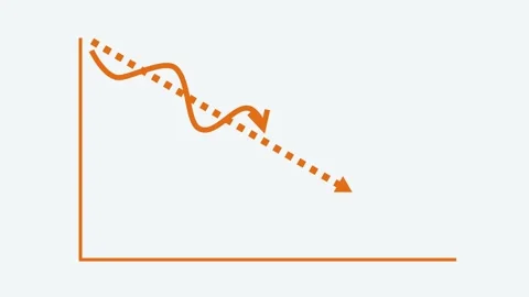 Downward Trend Graph with Arrow Animation Stock Footage 310201225
