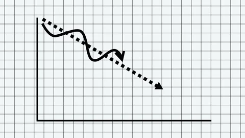 Downward Trend Graph with Arrow Animation Stock Footage 310201259