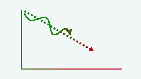 Downward Trend Graph with Arrow Animation Stock Footage 310201282