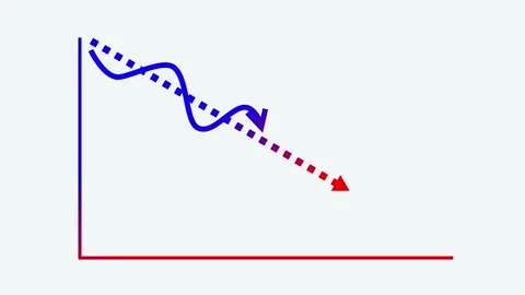 Downward Trend Graph with Arrow Animation Stock Footage 310201301