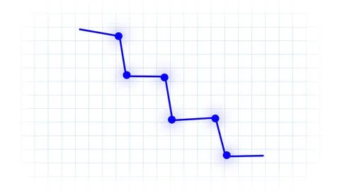 Downward trend graph illustrating decline and loss, concept of failure and .. Ilustración de archivo