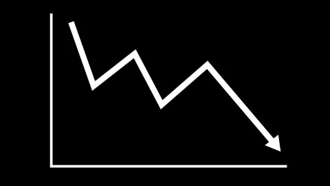Downward Trend Line Graph, Animated Bar Chart Showing Business Growth Stati.. Stock Footage 316783877