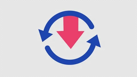 Downward trend loop icon in cartoon animation. Negative growth in a cycle symbol Stock Footage 315000251