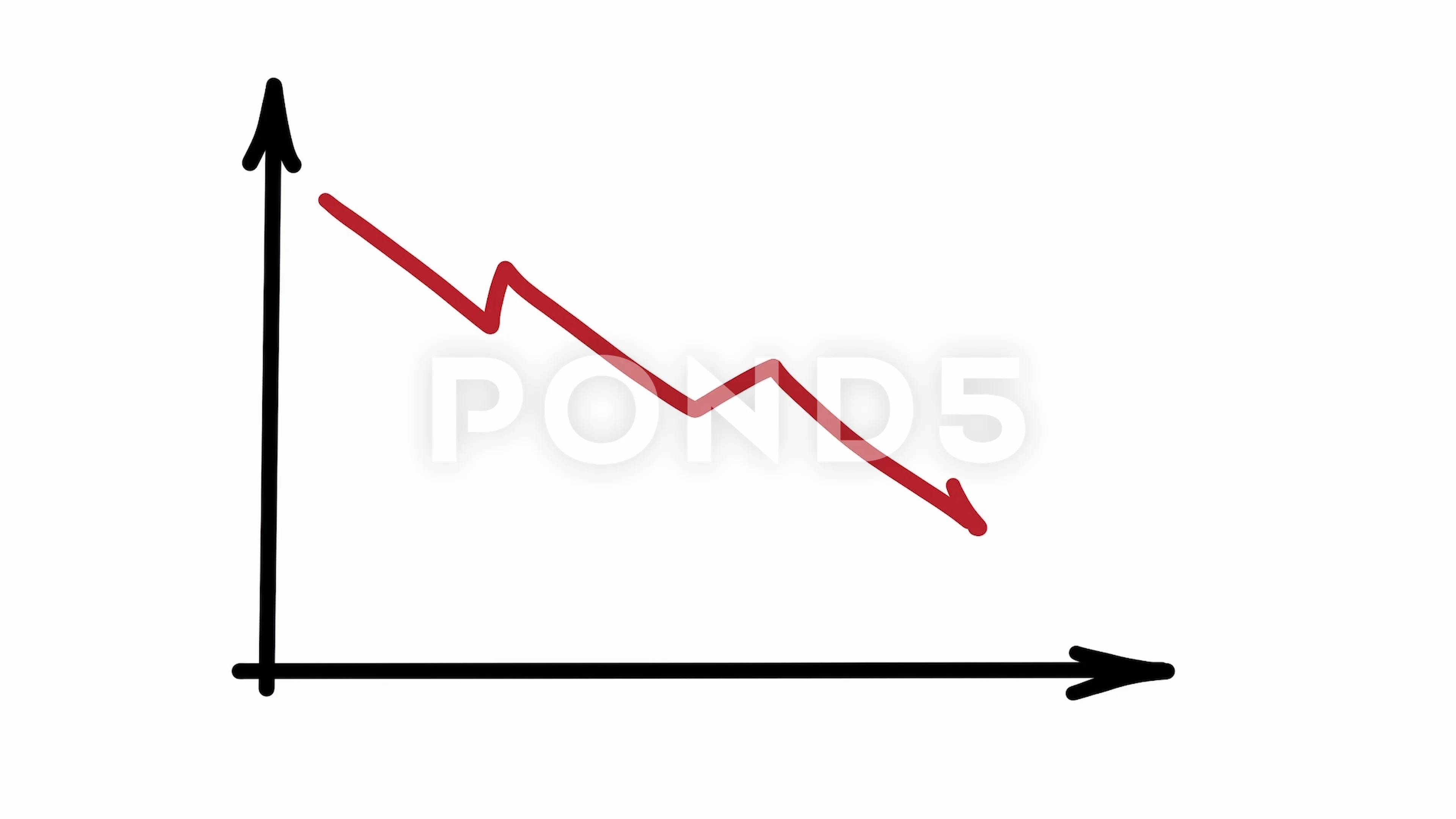 Illustration Of An Arrow Pointing Downillustration Of Line Graph Stock  Illustration - Download Image Now - iStock
