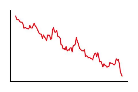 Downward trend, schematic chart, symbol of loss 스톡 일러스트