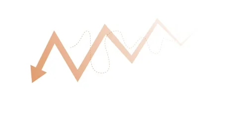 Downward zigzag arrow showing a falling business trend animation Stock Footage 340385713