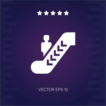 Downwards escalator vector icon Illustrazione stock