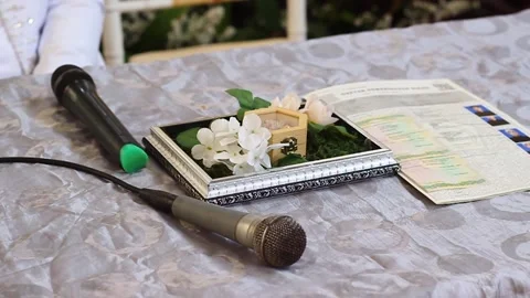 The dowry is in a box decorated with flowers. Stock Footage 272842436