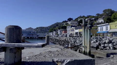 Dowtown Sausalito Waterfront Pan Stock Footage 199819293