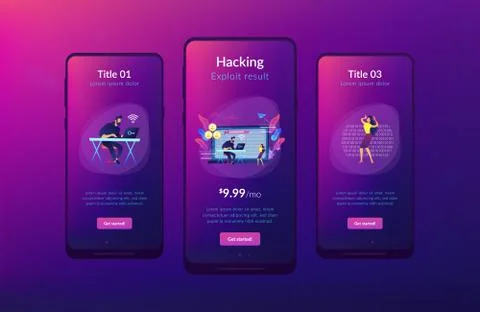 Doxing app interface template. Stock Illustration