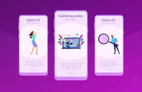 Doxing app interface template. Stock Illustration