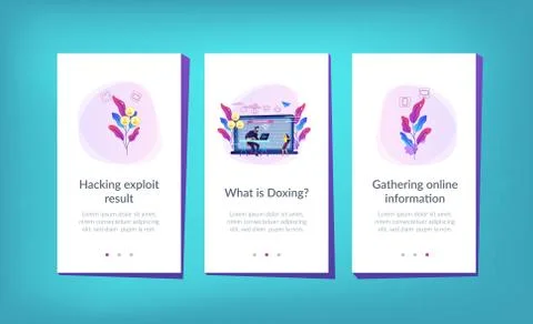 Doxing app interface template. 스톡 일러스트