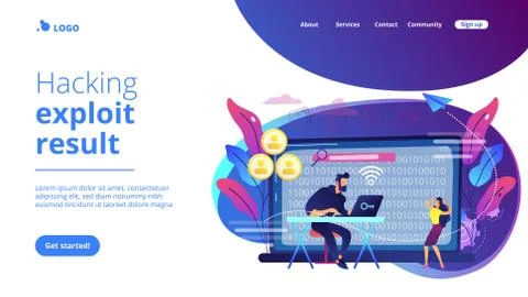 Doxing concept landing page. 스톡 일러스트