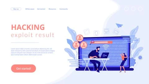 Doxing concept landing page. 스톡 일러스트