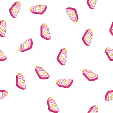 Doy-pack peanut butter isometric icon seamless pattern Stock Illustration