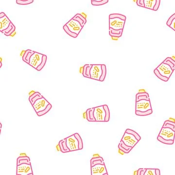 Doy-pack peanut butter vector seamless pattern Stock Illustration