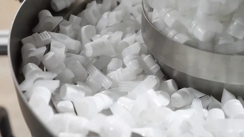 Doy-pack plastic cap production process. Stock Footage 107269942