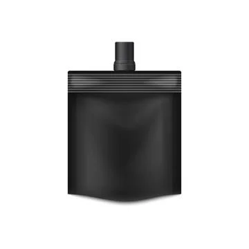 Doypack black vacuum packaging foil pouch with lid on top a vector illustrati Stock Illustration