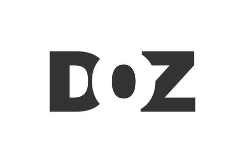 DOZ logo design. Initial letter D O Z bold font style for tech startups, co.. Illustrazione stock