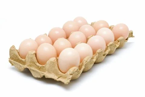 Dozen eggs (clipping path)  isolated on white background Foto stock