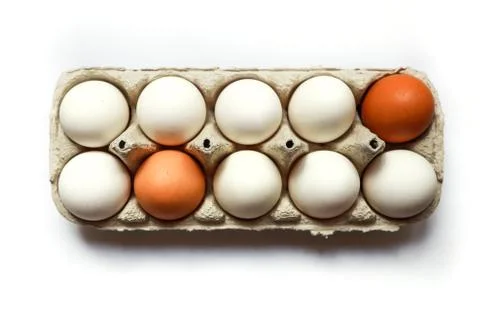 Dozen eggs in a pack Stock Photos