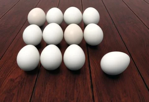Dozen of eggs on wooden background 스톡 일러스트