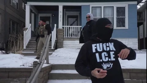 Dozens continue to protest against ICE fatal shooting in Minneapolis, MINNESOTA, Stock Footage 326178125
