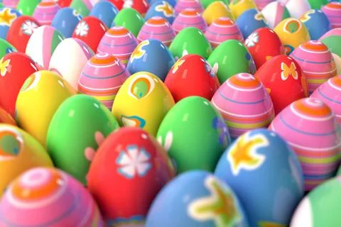 Dozens of easter eggs Stock Illustration