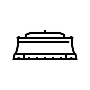 Dozer blade construction vehicle line icon vector illustration Stock Illustration