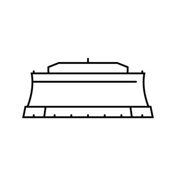 Dozer blade construction vehicle line icon vector illustration Stock Illustration