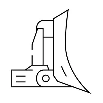 Dozer blade construction vehicle line icon vector illustration Stock Illustration