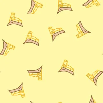 Dozer blade construction vehicle vector seamless pattern Stock Illustration