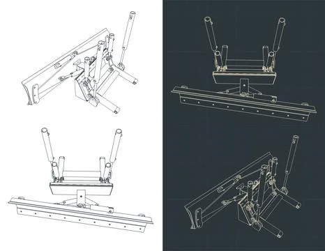 Dozer blade hydraulic system 스톡 일러스트