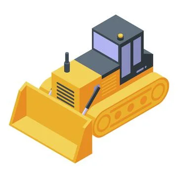 Dozer bulldozer machine icon, isometric style 스톡 일러스트
