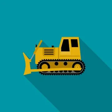 Dozer flat icon. Stock Illustration