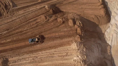 Dozer has been recovering the landscape around the open pit. Stock-Footage 195747199