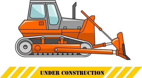 Dozer. Heavy construction machine. Vector illustration Stock Illustration