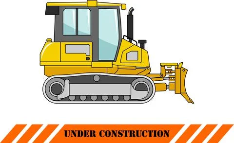 Dozer. Heavy construction machine. Vector illustration Stock Illustration